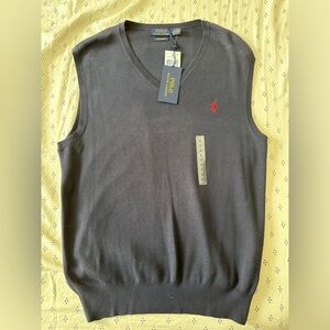 BNWT Men’s Navy Polo Ralph Lauren Pima cotton sweater vest size M